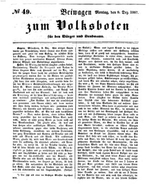 Der Volksbote für den Bürger und Landmann Montag 9. Dezember 1867