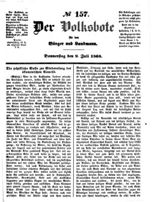 Der Volksbote für den Bürger und Landmann Donnerstag 9. Juli 1868