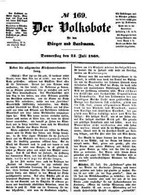 Der Volksbote für den Bürger und Landmann Donnerstag 23. Juli 1868