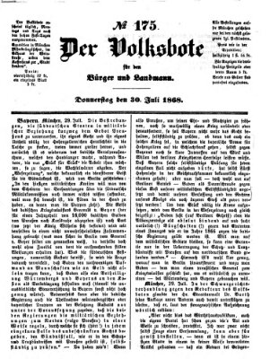 Der Volksbote für den Bürger und Landmann Donnerstag 30. Juli 1868