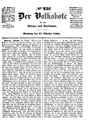 Der Volksbote für den Bürger und Landmann Sonntag 11. Oktober 1868