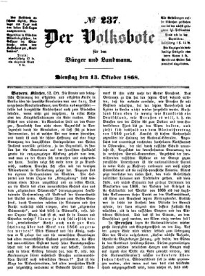 Der Volksbote für den Bürger und Landmann Dienstag 13. Oktober 1868