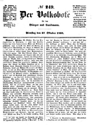 Der Volksbote für den Bürger und Landmann Dienstag 27. Oktober 1868