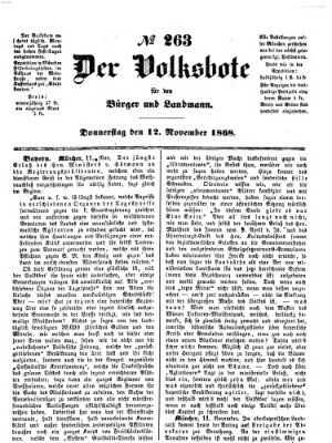 Der Volksbote für den Bürger und Landmann Donnerstag 12. November 1868