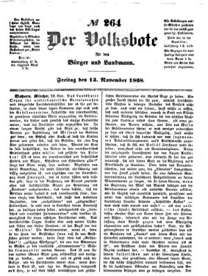 Der Volksbote für den Bürger und Landmann Freitag 13. November 1868