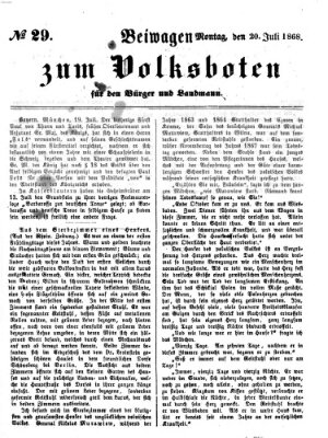 Der Volksbote für den Bürger und Landmann Montag 20. Juli 1868