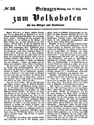 Der Volksbote für den Bürger und Landmann Montag 10. August 1868