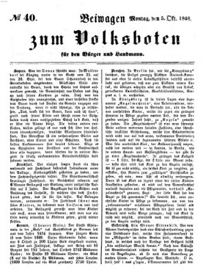 Der Volksbote für den Bürger und Landmann Montag 5. Oktober 1868