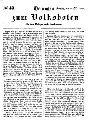 Der Volksbote für den Bürger und Landmann Montag 26. Oktober 1868