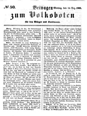 Der Volksbote für den Bürger und Landmann Montag 14. Dezember 1868