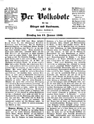 Der Volksbote für den Bürger und Landmann Dienstag 12. Januar 1869