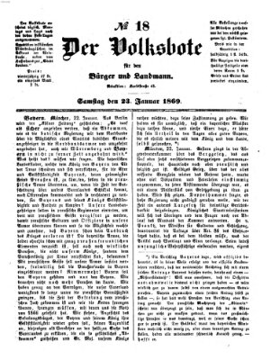 Der Volksbote für den Bürger und Landmann Samstag 23. Januar 1869