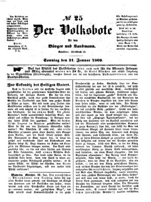 Der Volksbote für den Bürger und Landmann Sonntag 31. Januar 1869