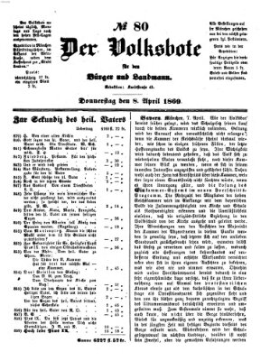 Der Volksbote für den Bürger und Landmann Donnerstag 8. April 1869