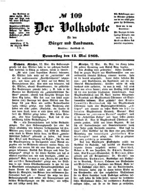 Der Volksbote für den Bürger und Landmann Donnerstag 13. Mai 1869