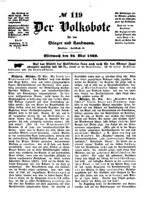 Der Volksbote für den Bürger und Landmann Mittwoch 26. Mai 1869