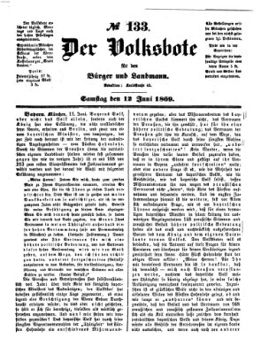 Der Volksbote für den Bürger und Landmann Samstag 12. Juni 1869