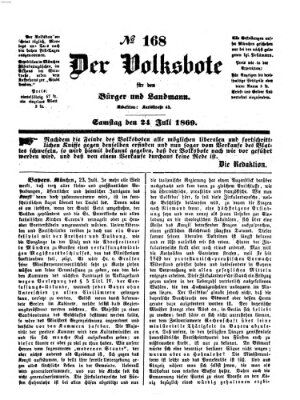 Der Volksbote für den Bürger und Landmann Samstag 24. Juli 1869