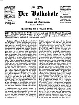 Der Volksbote für den Bürger und Landmann Donnerstag 5. August 1869