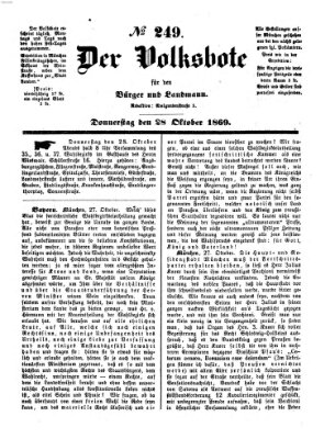 Der Volksbote für den Bürger und Landmann Donnerstag 28. Oktober 1869