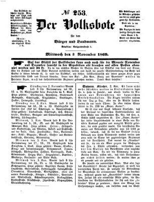 Der Volksbote für den Bürger und Landmann Mittwoch 3. November 1869