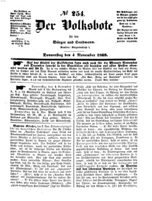 Der Volksbote für den Bürger und Landmann Donnerstag 4. November 1869