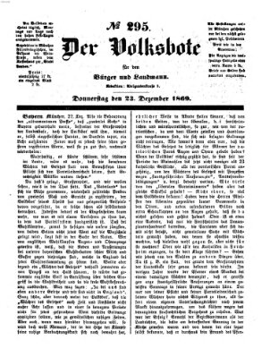 Der Volksbote für den Bürger und Landmann Donnerstag 23. Dezember 1869