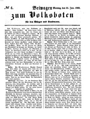 Der Volksbote für den Bürger und Landmann Montag 25. Januar 1869