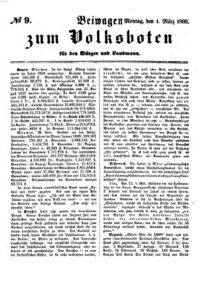 Der Volksbote für den Bürger und Landmann Montag 1. März 1869