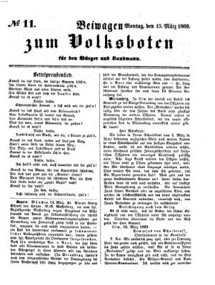 Der Volksbote für den Bürger und Landmann Montag 15. März 1869