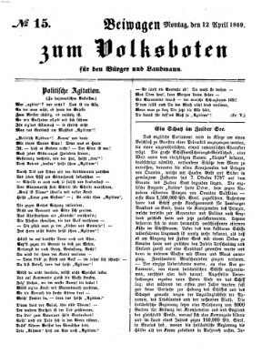 Der Volksbote für den Bürger und Landmann Montag 12. April 1869