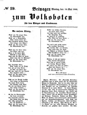 Der Volksbote für den Bürger und Landmann Montag 10. Mai 1869