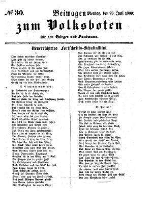 Der Volksbote für den Bürger und Landmann Montag 26. Juli 1869