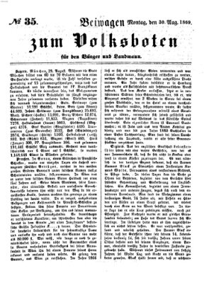 Der Volksbote für den Bürger und Landmann Montag 30. August 1869