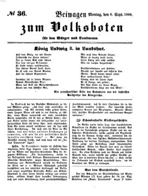 Der Volksbote für den Bürger und Landmann Montag 6. September 1869