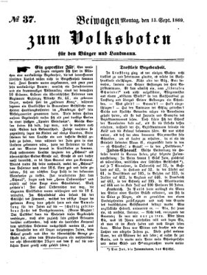 Der Volksbote für den Bürger und Landmann Montag 13. September 1869