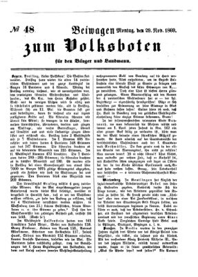 Der Volksbote für den Bürger und Landmann Montag 29. November 1869