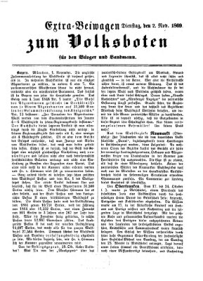 Der Volksbote für den Bürger und Landmann Dienstag 2. November 1869