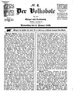 Der Volksbote für den Bürger und Landmann Donnerstag 6. Januar 1870