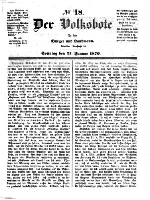 Der Volksbote für den Bürger und Landmann Sonntag 23. Januar 1870