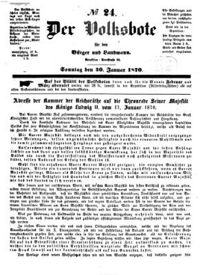 Der Volksbote für den Bürger und Landmann Sonntag 30. Januar 1870