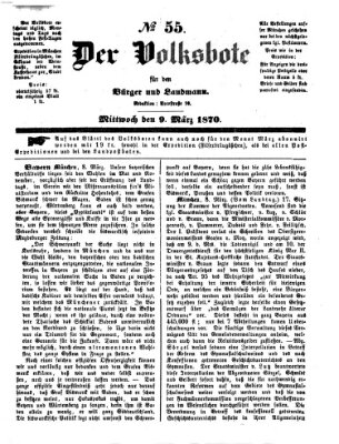 Der Volksbote für den Bürger und Landmann Mittwoch 9. März 1870