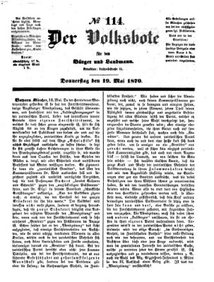 Der Volksbote für den Bürger und Landmann Donnerstag 19. Mai 1870