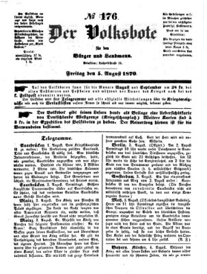 Der Volksbote für den Bürger und Landmann Freitag 5. August 1870