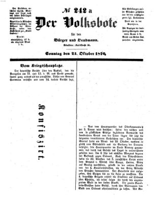 Der Volksbote für den Bürger und Landmann Sonntag 23. Oktober 1870