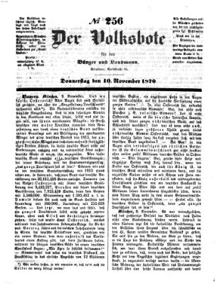 Der Volksbote für den Bürger und Landmann Donnerstag 10. November 1870