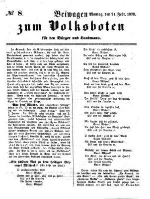 Der Volksbote für den Bürger und Landmann Montag 21. Februar 1870