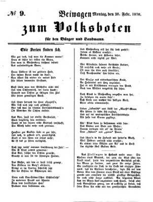 Der Volksbote für den Bürger und Landmann Montag 28. Februar 1870