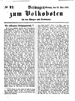 Der Volksbote für den Bürger und Landmann Montag 23. Mai 1870