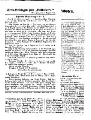 Der Volksbote für den Bürger und Landmann Montag 8. August 1870